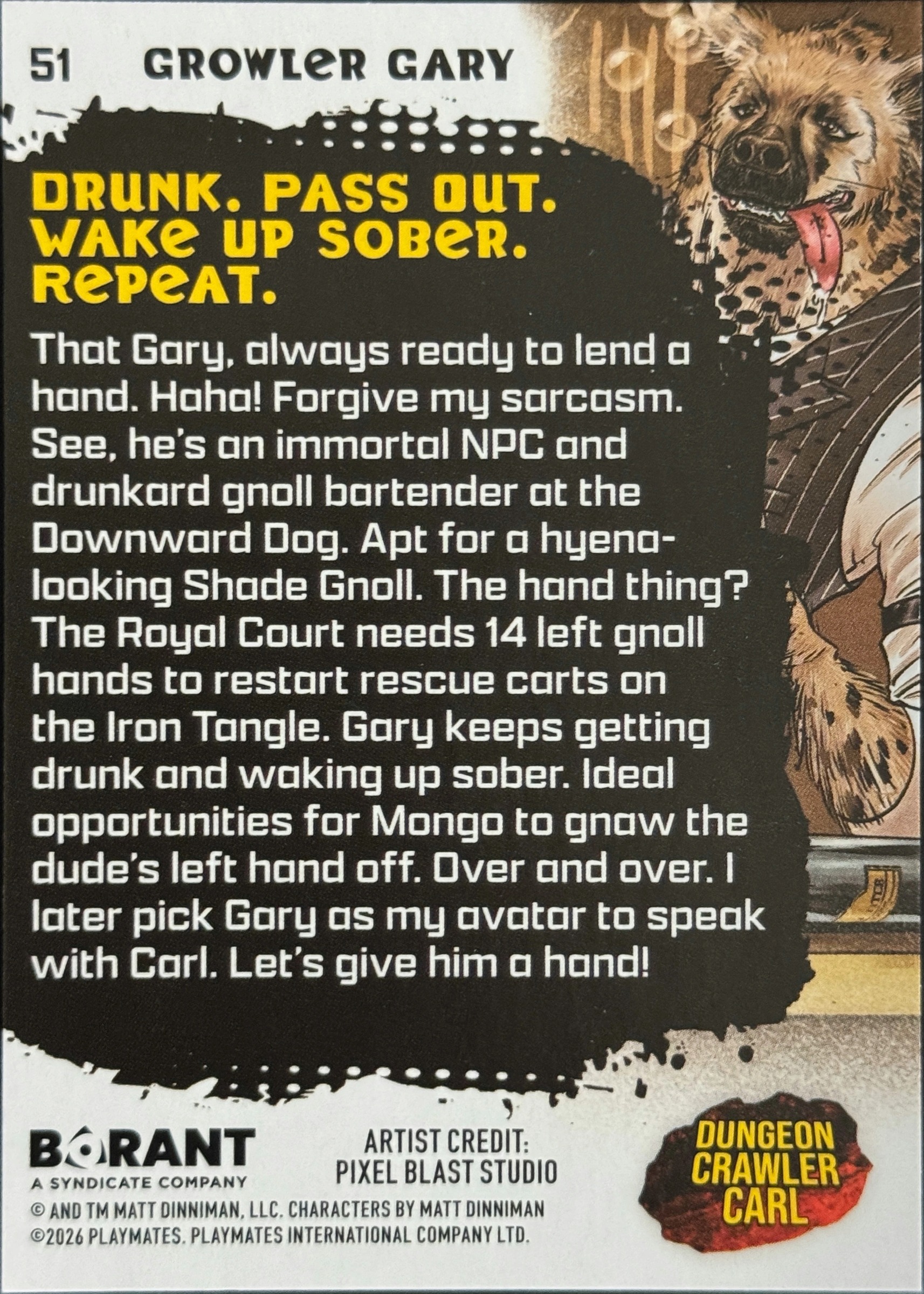 Growler Gary, card 051, back