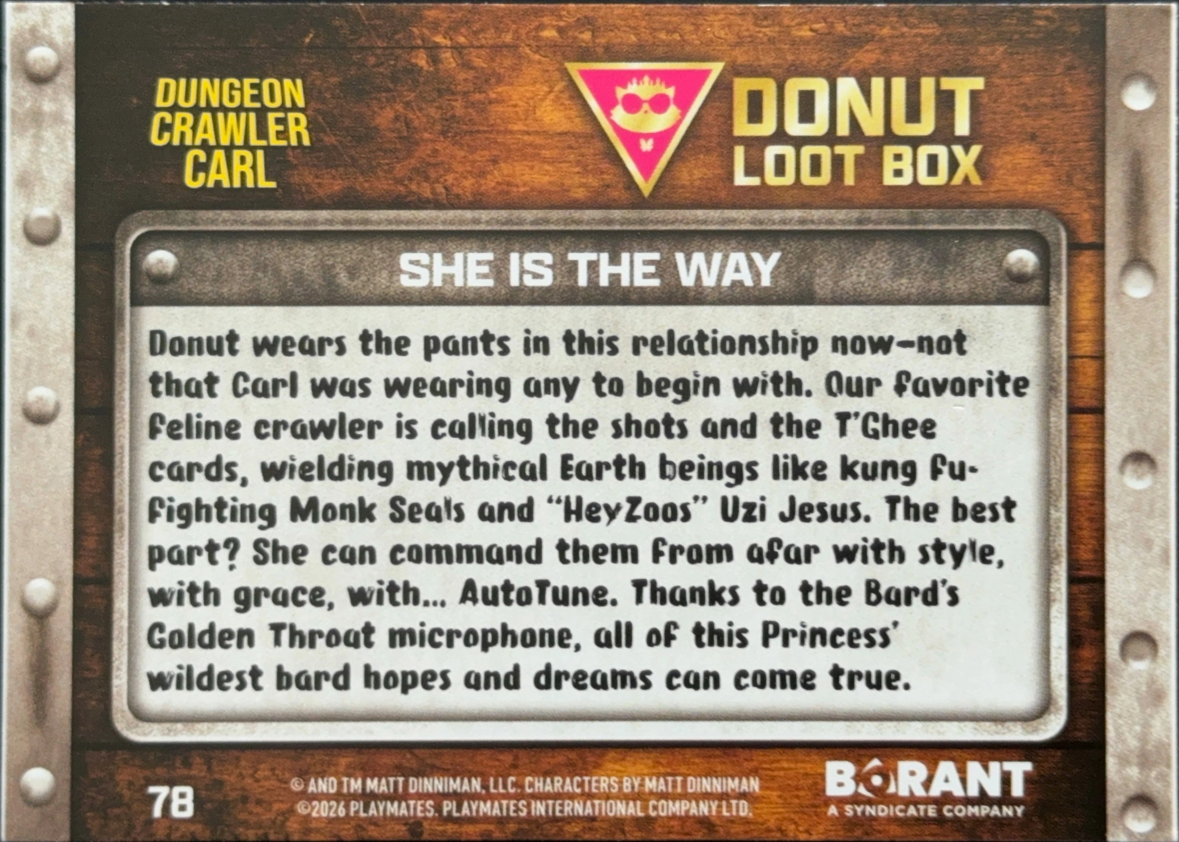 Silver "Boss" Box Microphone Donut, card 078, back
