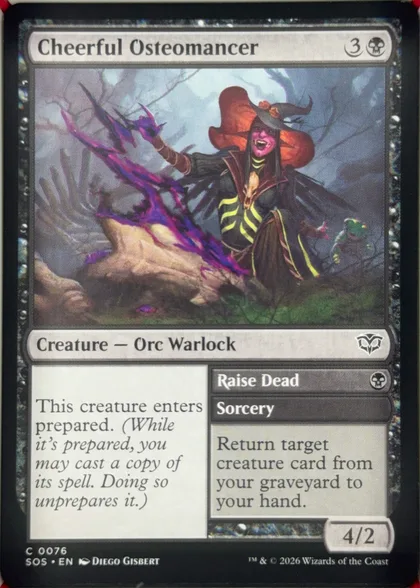 front of card