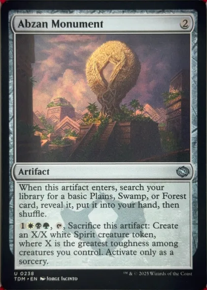 front of card