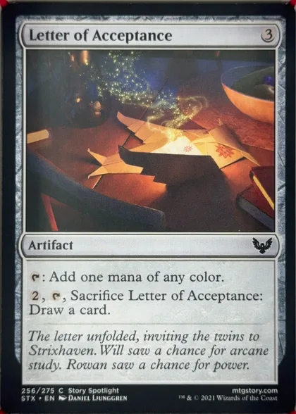 front of card