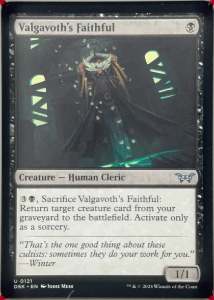 front of card