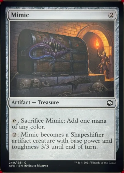 front of card