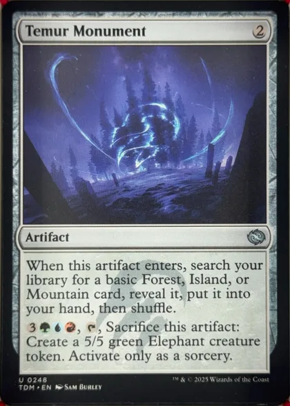 front of card