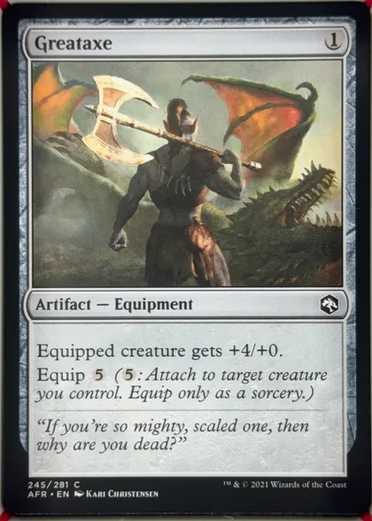 front of card