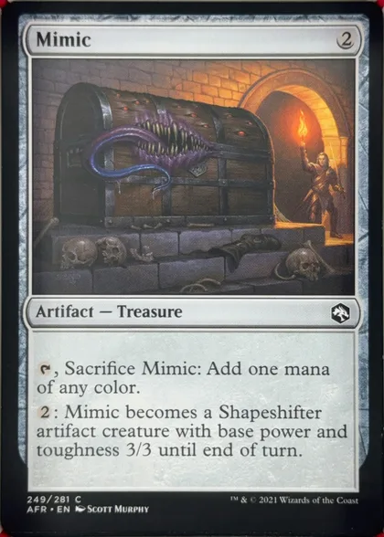 front of card