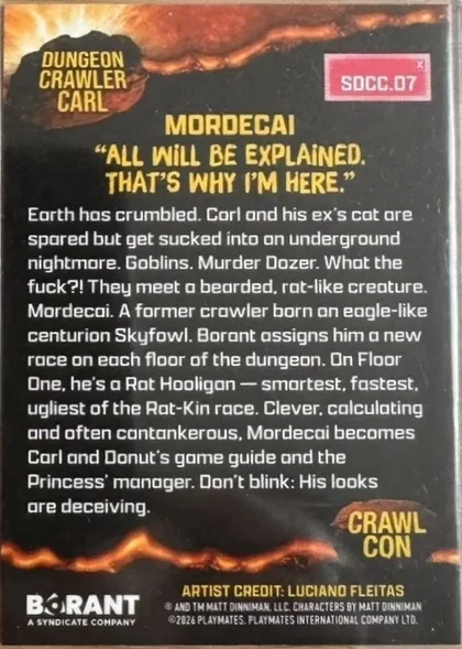 back of card