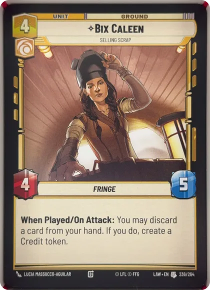 front of card