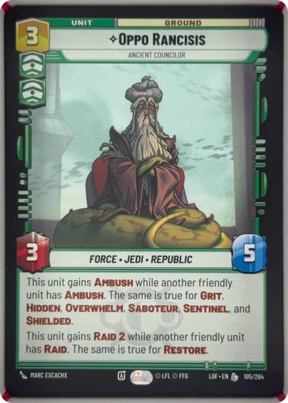 front of card