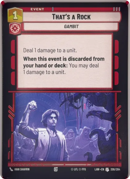 front of card