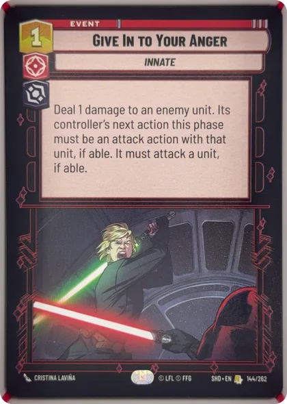 front of card