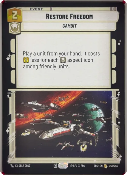 front of card