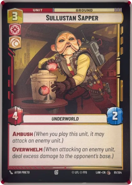 front of card