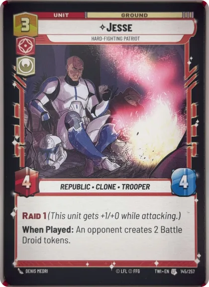 front of card