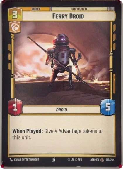 front of card