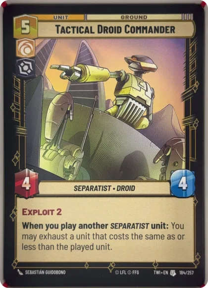 front of card