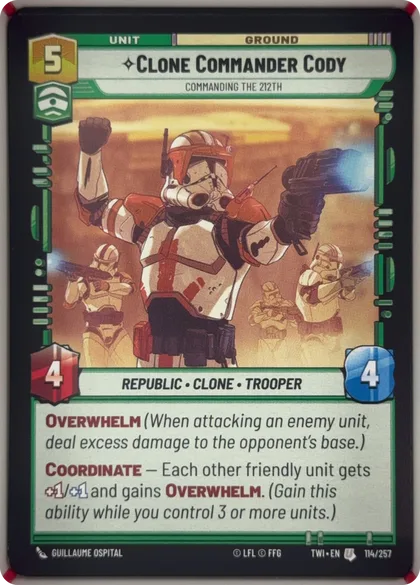 front of card