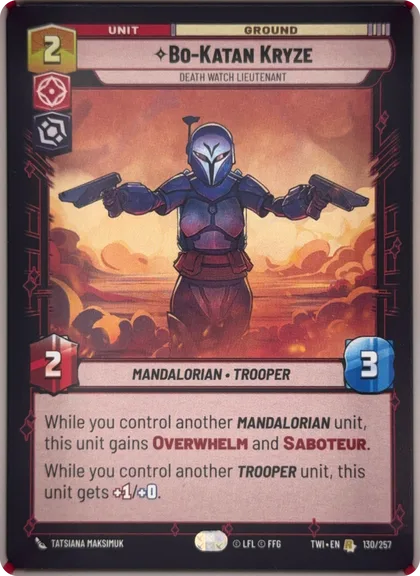 front of card