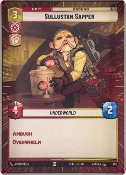 front of card