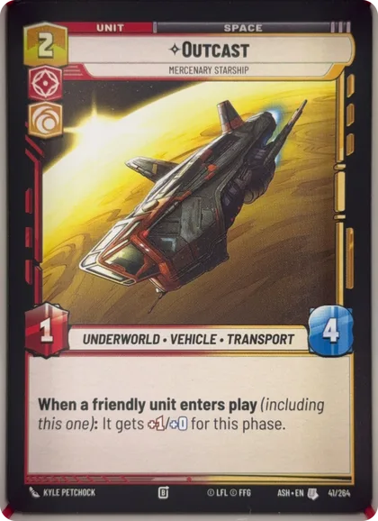 front of card