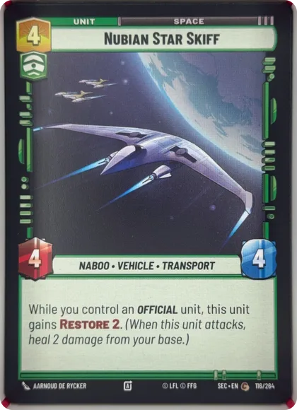 front of card