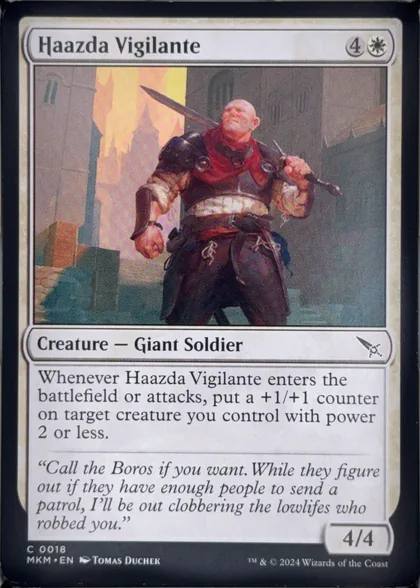 front of card