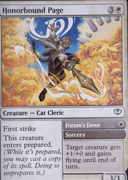 front of card