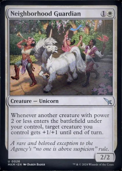 front of card