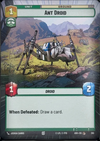 front of card