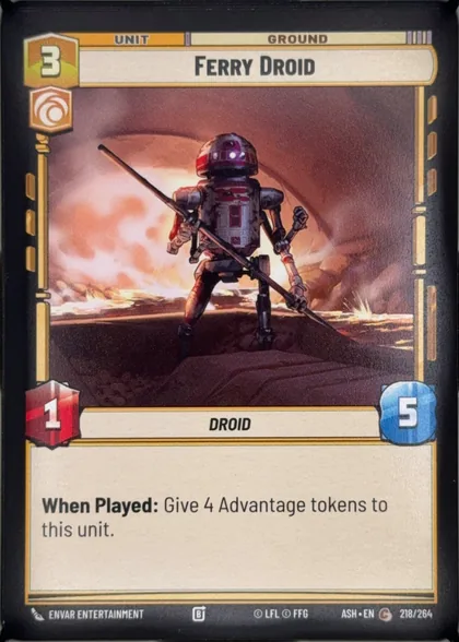 front of card