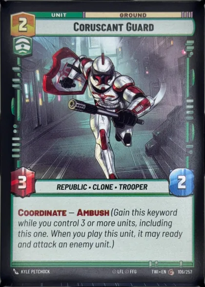 front of card