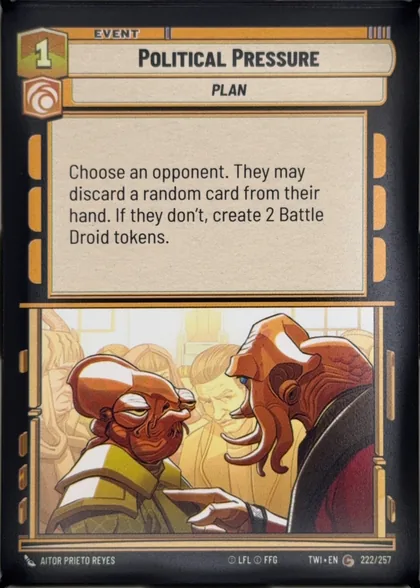 front of card