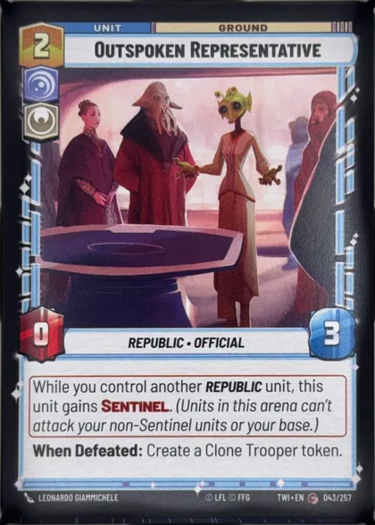 front of card