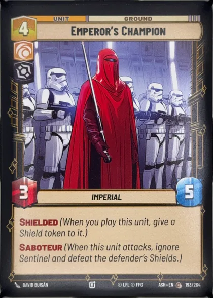 front of card