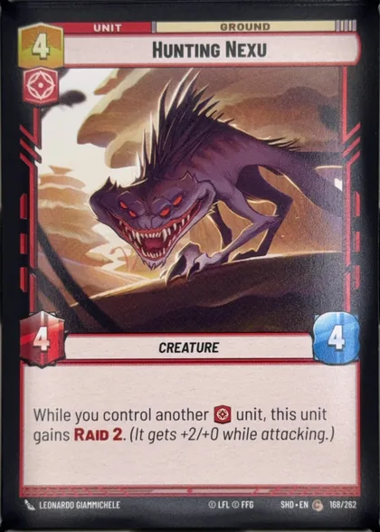 front of card