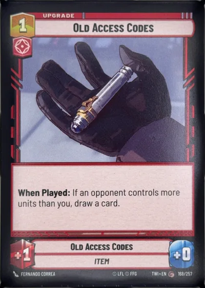 front of card