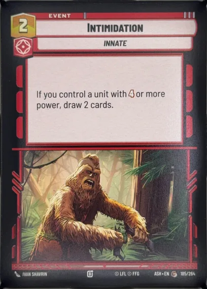 front of card