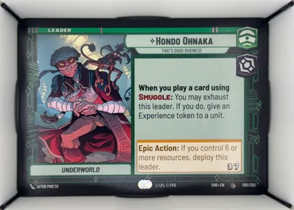 front of card
