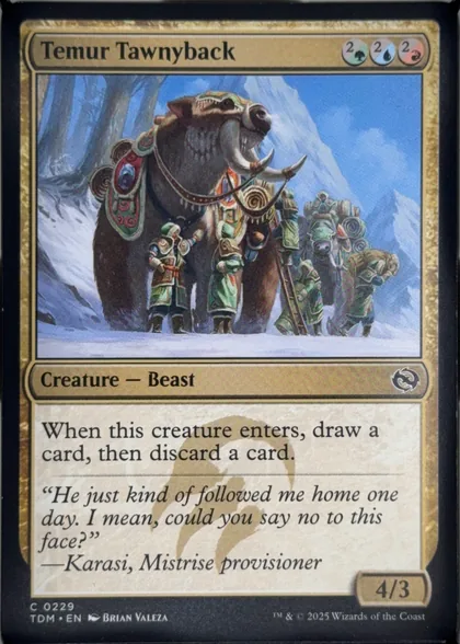 front of card