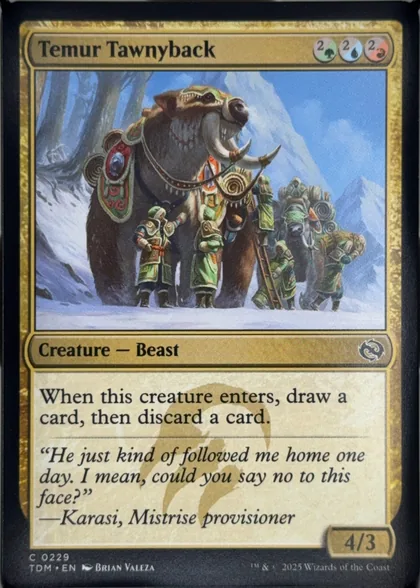 front of card