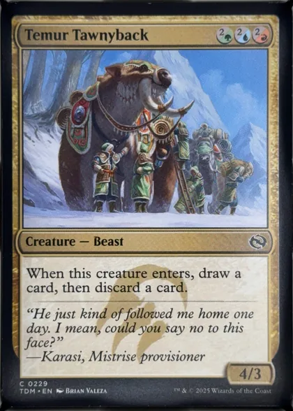 front of card