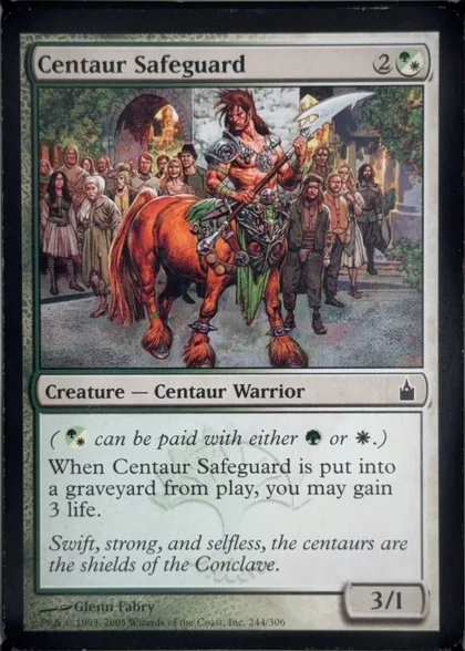 front of card