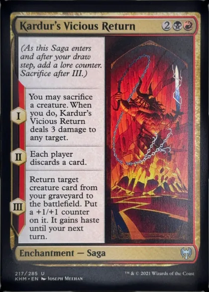 front of card