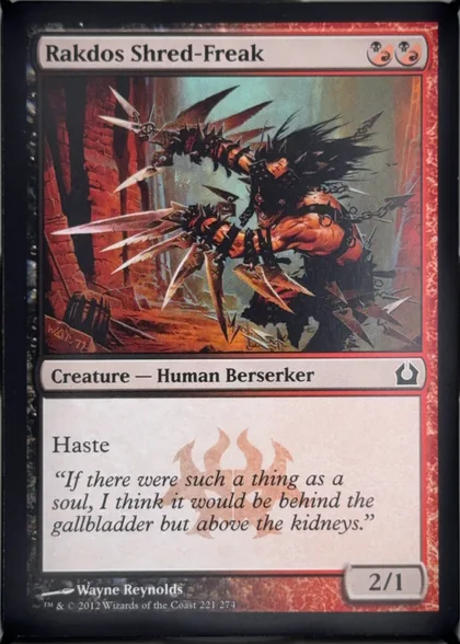 front of card