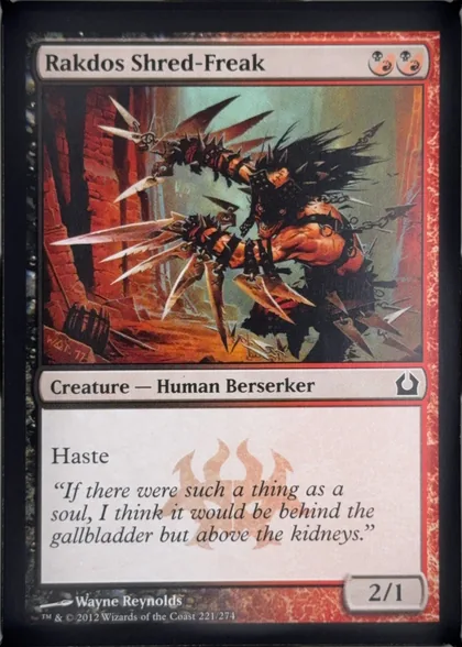 front of card