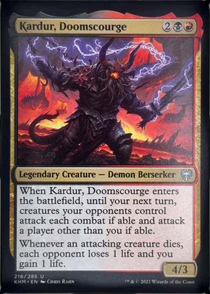 front of card