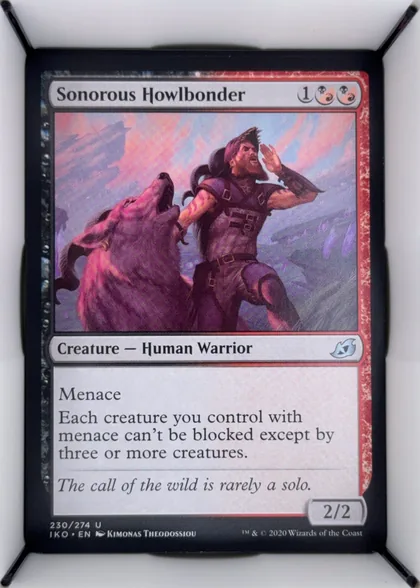 front of card