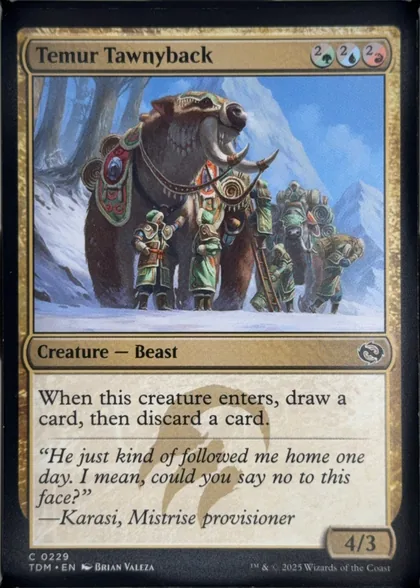 front of card