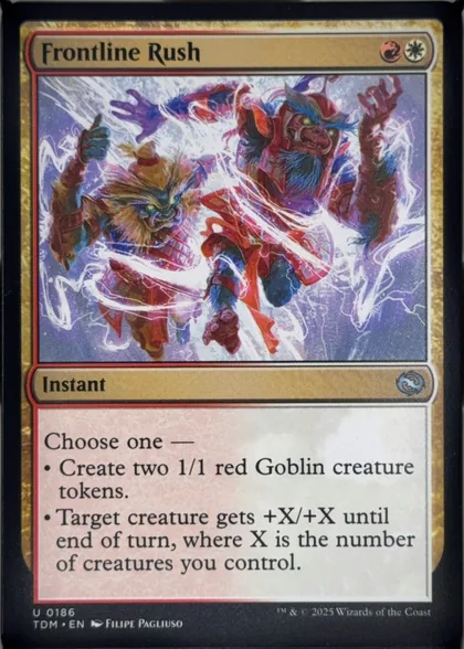 front of card
