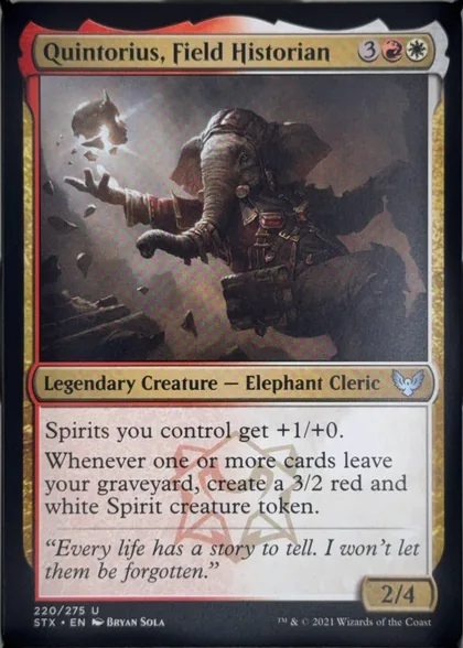 front of card
